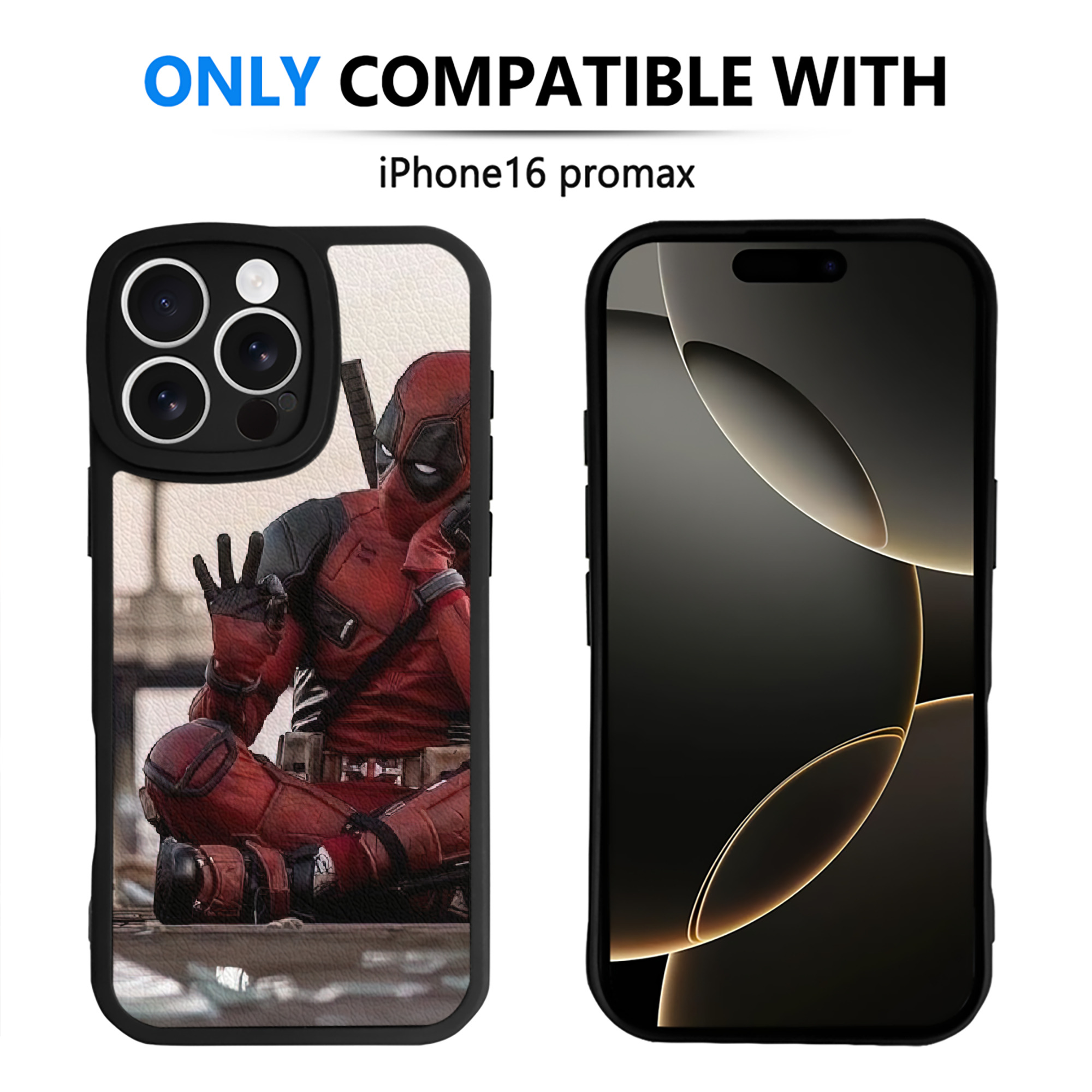 （画像用） Deadpool デッドプール 【iPhone 16シリーズ対応】シリコンスマホケース（レザー調） 材質：シリコン